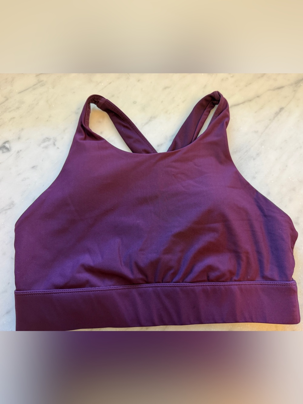 Fabletics - High-Neck Sports Bra in Deep Plum